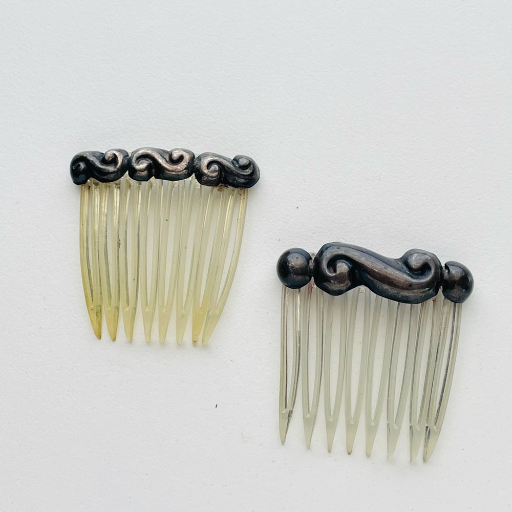 Vintage sterling hair comb accessory Peinetta